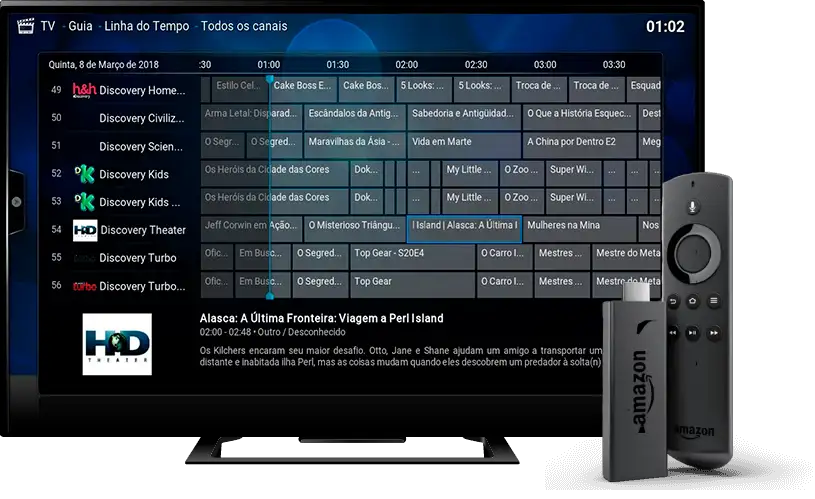 Guia de programação IPTV - EPG completo com todos os canais